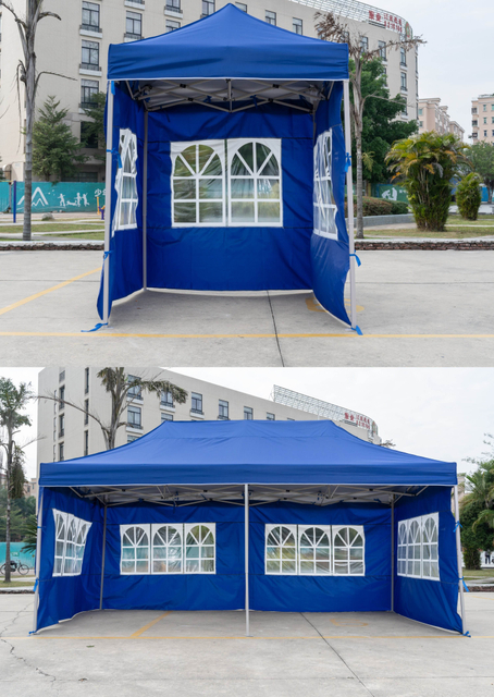 Tenda de publicidade com estrutura de aço de alta qualidade, 10 * 10 pés, camada única, parede lateral, cobertura oxford, com promoções de janela