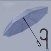 Novo guarda-chuva de carro inverso com logotipo personalizado, camada dupla de dentro para fora, alça em forma de c, design invertido, dobrável, guarda-chuva de chuva reverso