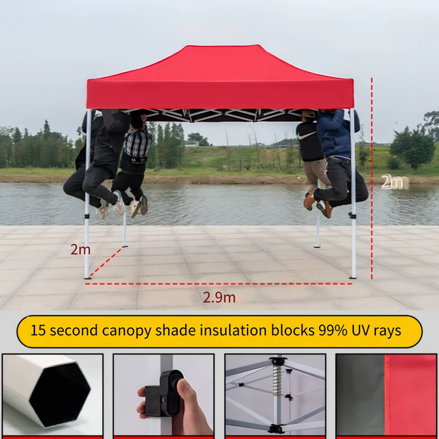 Dossel pop-up de alta qualidade, 2x2m, 2x3m, 3x3m, 3x4.5m, 3x6m, tenda para feiras comerciais, dobrável, publicidade ao ar livre, gazebo, tecido de poliéster