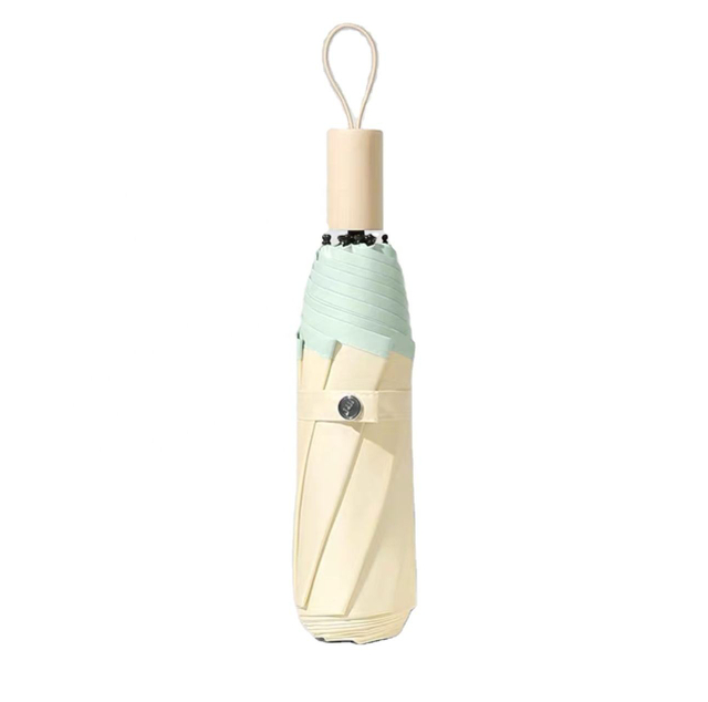 guarda-chuva Guarda-chuva UV design elegante seguidor guarda-sol com alça de madeira