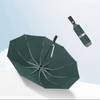 Guarda-chuva preto pequeno de bolso leve uv personalizado de alta qualidade com 3 dobras para dias chuvosos com eixo telescópico