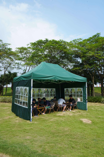 Tenda para feiras comerciais de 10 * 15 pés com impressão de logotipo personalizado, dossel de gazebo de marca hexagonal para eventos de negócios com pano
