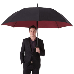 Guarda-chuva extra grande de golfe, dupla camada, resistente, longo, vara, chuva, abertura automática, à prova de vento, à prova d'água, poliéster