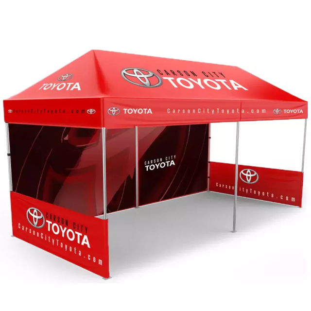 Tenda pop-up de alta qualidade com dossel 10x20, abrigo instantâneo resistente personalizável com paredes laterais duráveis, gráficos de impressão digital