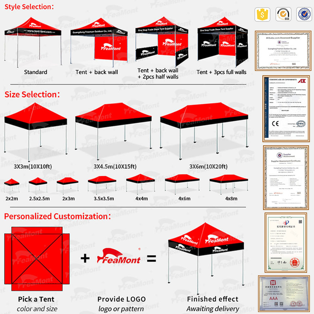 Hotsale 10x10ft personalizado impresso venda ao ar livre alumínio feira exposição evento tenda