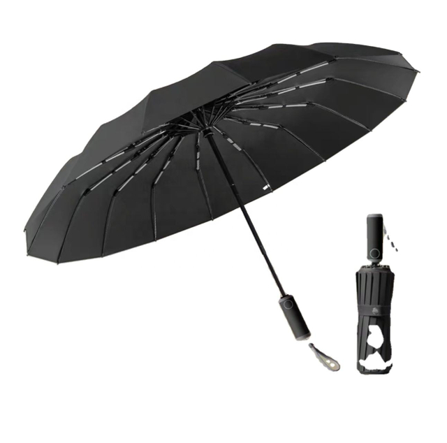 Guarda-chuva de iridescência aberto automático com logotipo personalizado 16K Guarda-sol automático à prova de vento para golfe para adultos