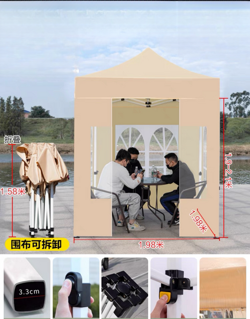 Tenda dobrável personalizada da China com dossel dobrável e tendas de exposição à prova d'água de alumínio na parte superior e nas paredes laterais