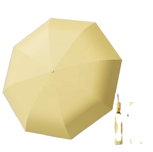 Guarda-chuva dobrável com cabo de madeira com proteção uv, guarda-chuva de chuva com cola colorida no atacado do fornecedor
