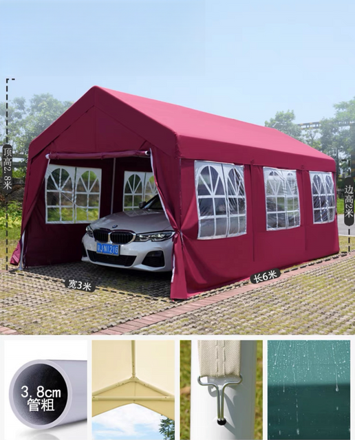 Porta para carro de garagem à prova d'água grande barraca preta pop up 10x20