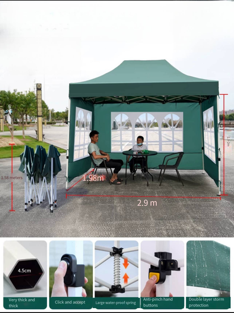 Estrutura de diamante hexagonal personalizada dobrável portátil pop up tenda gazebo barraca de publicidade de poliéster de quatro estações com logotipo